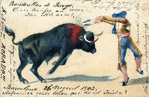 handpainted_bullfighting_Barcelona_1903