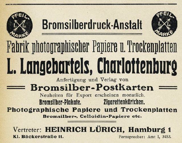 Louis Langebartels, Berlin, advert.