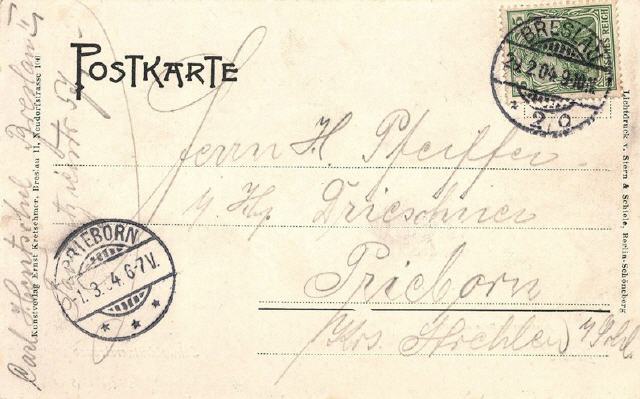 Breslau/Wroclaw. Early S&S address side layout.