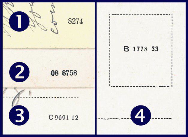 G&T card codes in chronological order and position