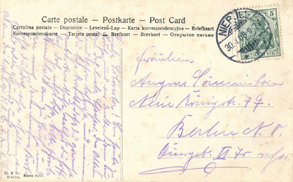 D. & Co. B. ser 2505. Adress side layout.