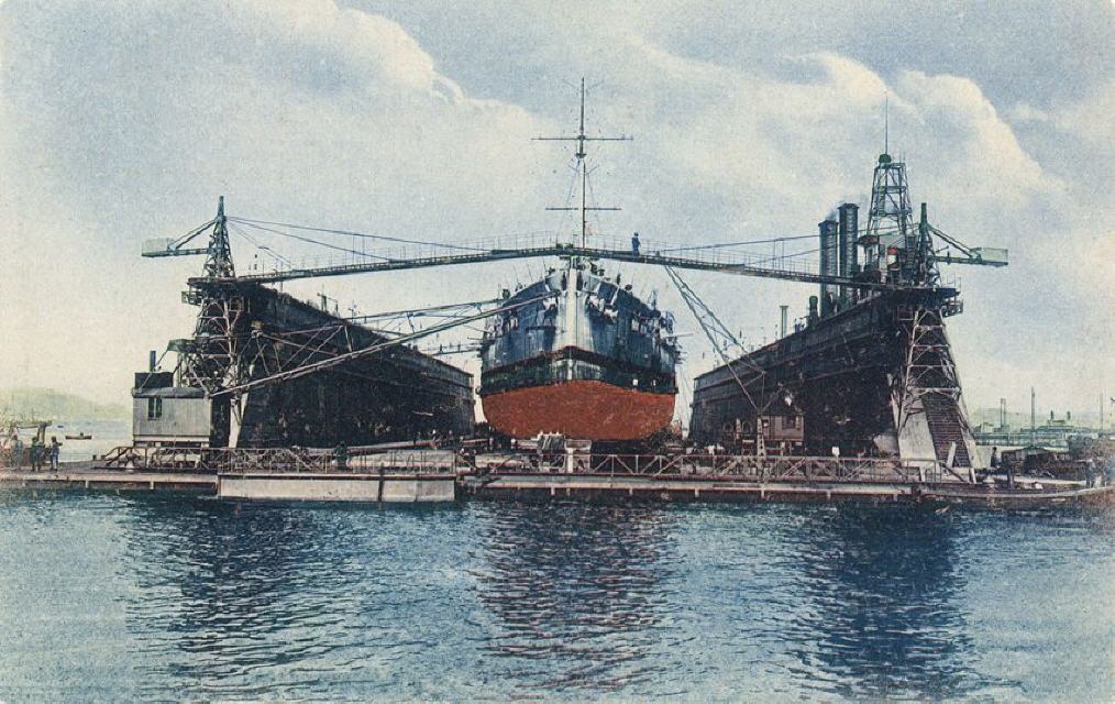 S.M.S. "Ostfriesland" in dry dock.