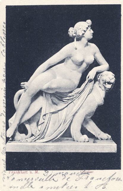 Frankfurt/M. Ariadne sculpture. Mailed 1904.
