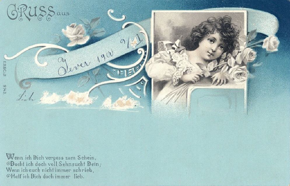 Buettner no 9143. Greetings. Mailed in 1900.