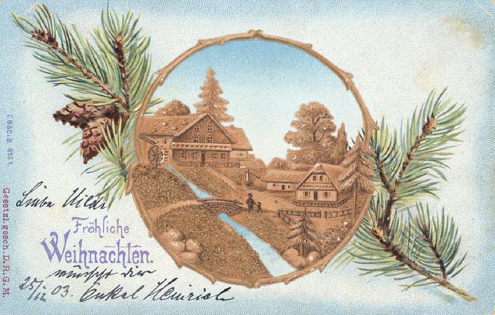 Buettner 9561. Xmas. Cork Carving Imitation.