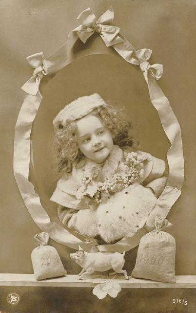 Polyphot ser 916-5. New Year. Sepia, glossy finish