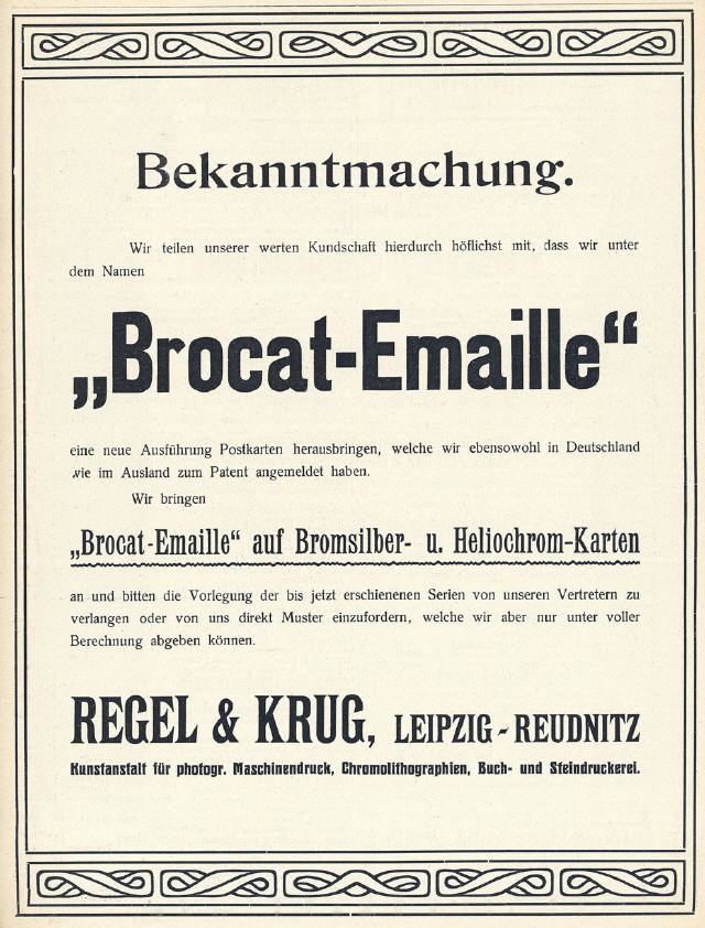 Regel & Krug full page advert from early 1907.